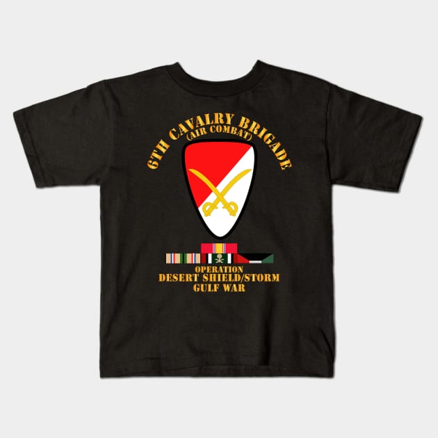 6th Cavalry Bde - Desert Shield - Storm w DS Svc Kids T-Shirt by twix123844